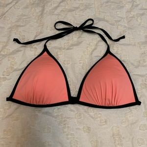 Coral Pink Triangle Bikini Top